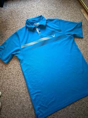 Callaway Men's Opti-Dri Performance Golf Polo Shirt, Blue, Size Large